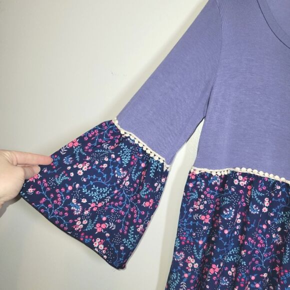 Love Story Flare Sleeve Floral Boho Top XL - Picture 2 of 9